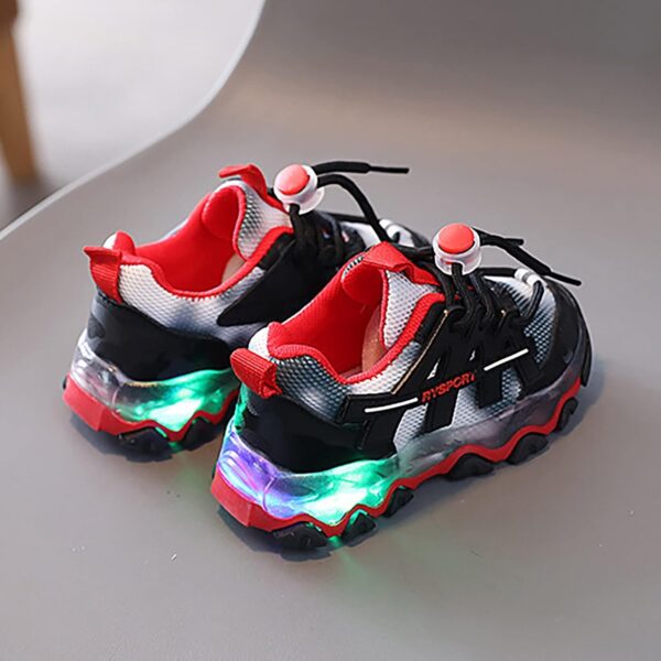 Kids Shoes LED Light Up Trainers Shoes Boys Baby Girls Sneakers Glow Fashion Flashing Athletic Sport Sneaker Kids Flashing Lights Running Sports Skater Shoes (Black, 8.5 Toddler) - Image 3