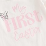 M9ppzzur7 My First Easter Outfit Baby Girls Letter Print Romper and Rabbit Tail Shorts + Headband Set Clothes - Image 4