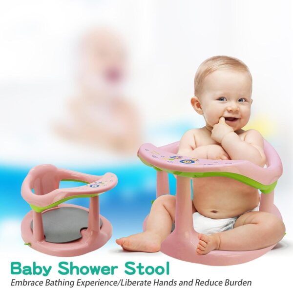 Portable Baby Bath Chair | Baby Bath Seat | Bath Seat with Suction Cups | Baby Bath Support Seat | Toddler Bathtub Seat | Non Slip Bath Seat Baby | Toddler Bath Seat | Bathtub Chair for Baby - Image 2