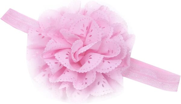 JEATHA Infant Baby Girls Casual Photo Shoot Birthday Outfit Ruffled Tulle Bloomer Diaper Cover with Headband Set - Image 3