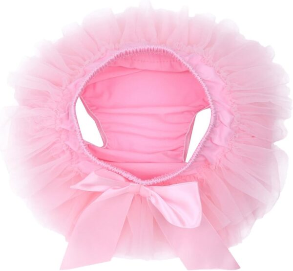 JEATHA Infant Baby Girls Casual Photo Shoot Birthday Outfit Ruffled Tulle Bloomer Diaper Cover with Headband Set - Image 4