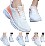 Slip On Shoes Women, School Shoes Girls, Walking Tennis Gym Casual Lightweight Sneakers, Fashion Simply Colorblock Design Sport Shoes Classic-Fit, Womens Sport Trainers for Jogging - Image 5