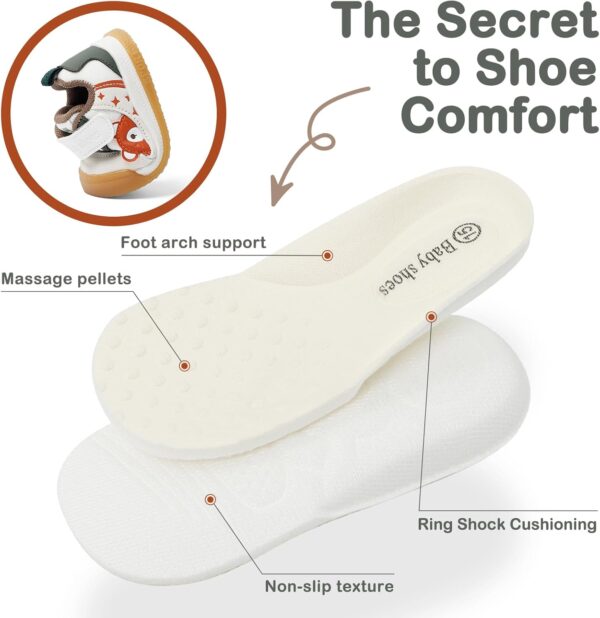 LACOFIA Baby Shoes Boys Girls First Walking Shoes Infant Toddler Trainers Soft Lightweight Anti-Slip Sneakers - Image 5