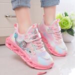 Kids Shoes LED Light Up Trainers Shoes Baby Sneakers Glow Fashion Flashing Athletic Sport Sneaker Kids Flashing Lights Running Sports Skater Shoes Gift for Girls Boys Children (Pink, 12.5 Big Kids) - Image 7