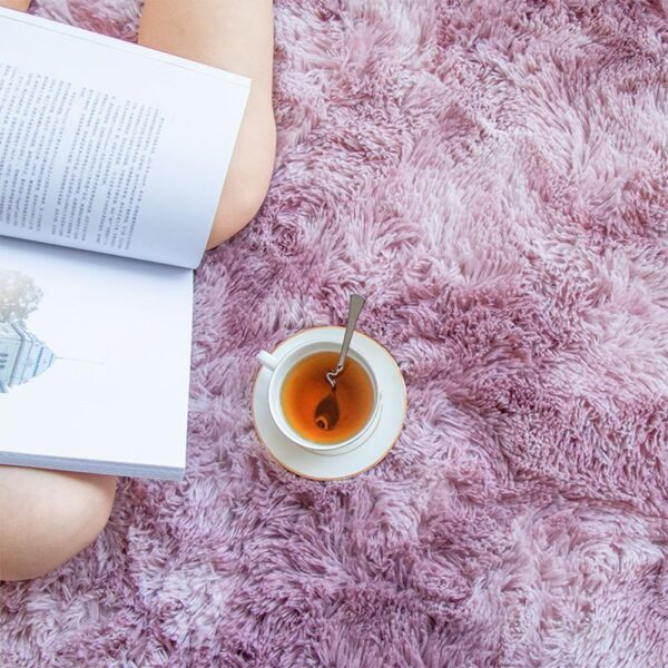 Jyswx Round Shaggy Area Rugs for Living Room - Fluffy Circle Carpet for Bedroom, Kids Room, and Nursery - Modern Soft Washable Decorative Floor Mat, Darkgreen, Diam 120cm - Image 3