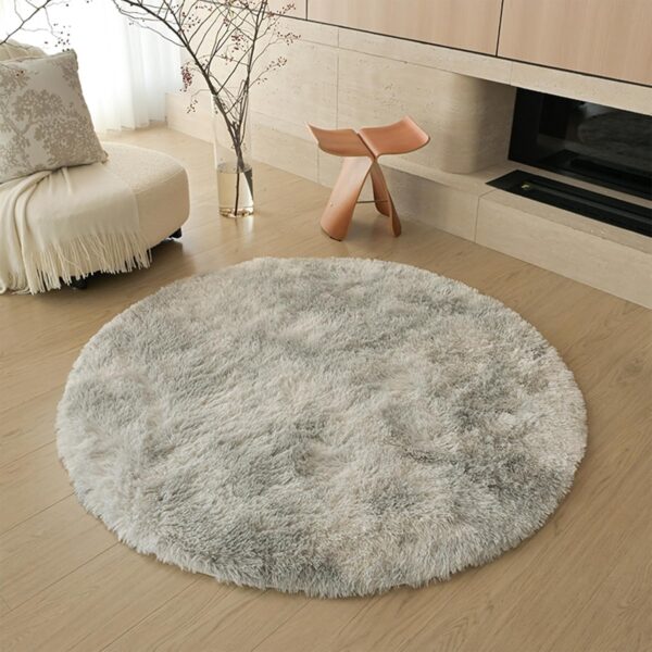 Jyswx Round Shaggy Area Rugs for Living Room - Fluffy Circle Carpet for Bedroom, Kids Room, and Nursery - Modern Soft Washable Decorative Floor Mat, Darkgreen, Diam 120cm - Image 5
