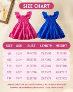JiAmy Toddler Girls Dresses Ruffle Sleeve Solid Color Hollow Clothes A Line Party Kids Summer Dresses Tiered Splicing Outfit for 1-6 Years - Image 2