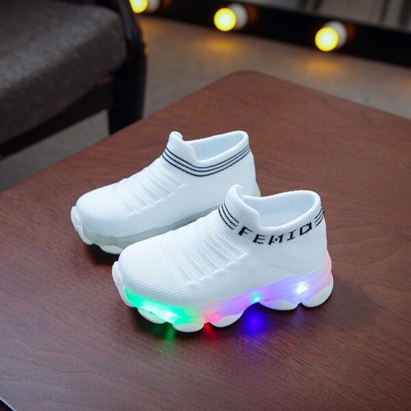 Girls Sneaker Size 2 Sport Shoes Girls Boys Children Baby Run Casual Letter Led Luminous Mesh Baby Shoes Boy Trainers - Image 2