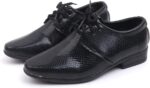 Boys 𝗢xford Dress Shoes, Pointed Toe Leather Lace-Up Formal Business Wedding Shoes, Black 𝗦nake Skin Pattern Men's Dress Shoes, Kids Student Casual 𝗨niform Leather Shoes British Children - Image 3