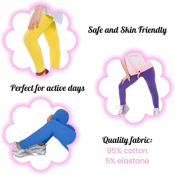 FUTURO FASHION Girls Children Full Length Plain Cotton Leggings Cycling Casual Wear Infant Trousers Leggings Solid Tights Pants for Kids - Image 4