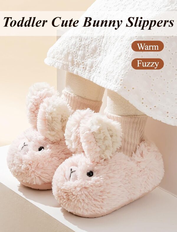 Ausing Girl's Slippers Baby Plush Slipper Cute Bunny Slippers Toddler Winter Warm Slipper Soft Anti-Slip Children House Shoes - Image 2