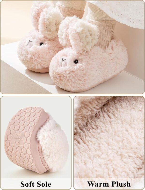 Ausing Girl's Slippers Baby Plush Slipper Cute Bunny Slippers Toddler Winter Warm Slipper Soft Anti-Slip Children House Shoes - Image 4