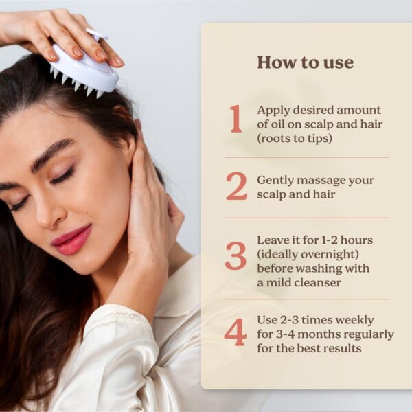 Life & Pursuits Bhringraj Hair Growth Oil 100 ml, Natural Ayurveda Scalp Therapy For Men & Women| Rosemary, Amla, Hibiscus, Tea Tree & Coconut| Reduces Itchiness & Dryness| Nourishes Damaged Hair - Image 4