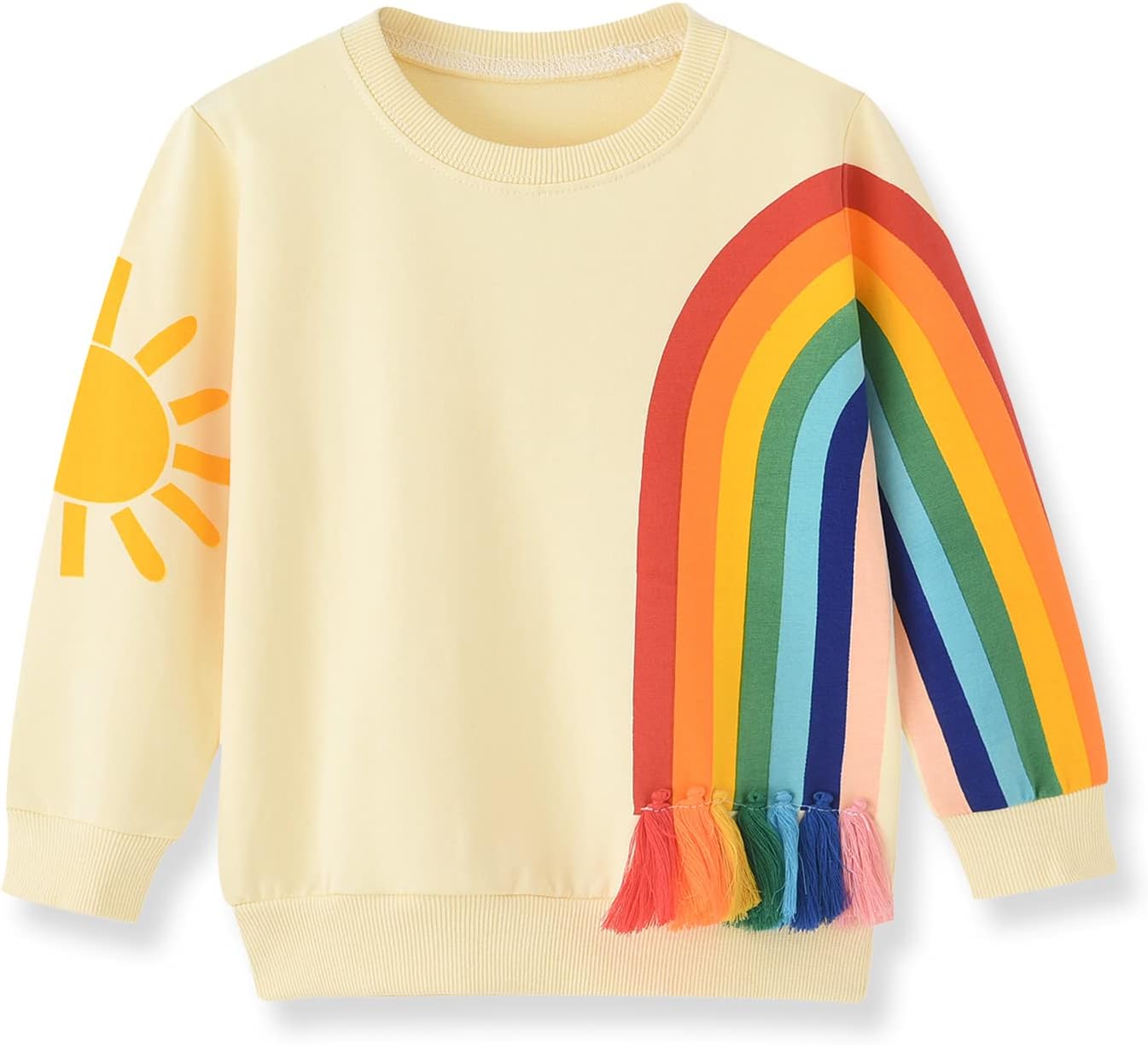 1743116621_613s2rU8L8L._AC_SL1500_.jpg HahaNice Kids Clothes Girls Long Sleeve Tops Rainbow Jumper 18 Months-6 Years - Image 1