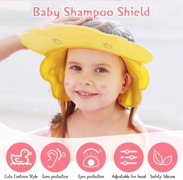Baby Shower Cap Shield, Shower Cap for Kids, Visor Hat for Eye and Ear Protection for Children, Adjustable Bathing tub Head Hair Rinser Shield Protection Kids and Toddler - Image 2