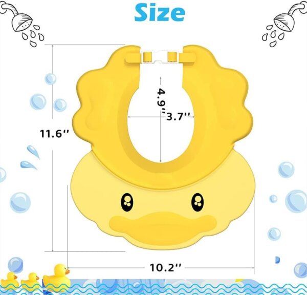 Baby Shower Cap Shield, Shower Cap for Kids, Visor Hat for Eye and Ear Protection for Children, Adjustable Bathing tub Head Hair Rinser Shield Protection Kids and Toddler - Image 4