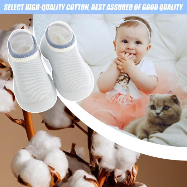 Falafoty Baby Sock Shoes Baby First Walking Shoes, Toddler Non-Slip Breathable Slippers with Soft Rubber Sole, Newborn Summer Breathable Walk Sock Shoes for Baby Boys Girls Sneakers (Blue, 18-24Month) - Image 5