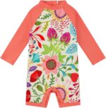 upandfast Baby Boys/Girls Zipper Swimwear with Snap Bottom UPF 50+ Sun Protection Toddler One Piece Swimsuit