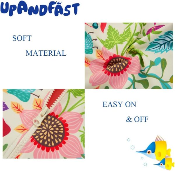 upandfast Baby Boys/Girls Zipper Swimwear with Snap Bottom UPF 50+ Sun Protection Toddler One Piece Swimsuit - Image 5
