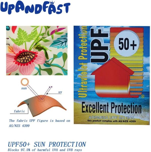 upandfast Baby Boys/Girls Zipper Swimwear with Snap Bottom UPF 50+ Sun Protection Toddler One Piece Swimsuit - Image 6