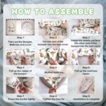 Baby Lounger for Newborn, Infant Lounger for 0-24 Months, Co Sleeper for Girls Boys, 100% Cotton Soft Adjustable Baby Floor Seat for Travel, Portable Baby Nest Lounger(Light Green) - Image 5