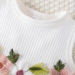 IBTOM CASTLE Baby Girls Floral Print Dress Cardigan 2PCS Set Newborn Infant Sleeveless Cotton Dresses with Bow Coat Brithday Dress Toddler Girls Clothes - Image 4