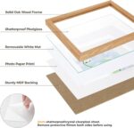 Picture Frame 12×12, Oak Wood 12×12 inch Square Photo Frame, 3 Pack 12×12 Frame with Mount for 8x8 Photo Frames, Vertical & Horizontal Wall Hanging Picture Frame for Home Poster Prints Decor - Image 2
