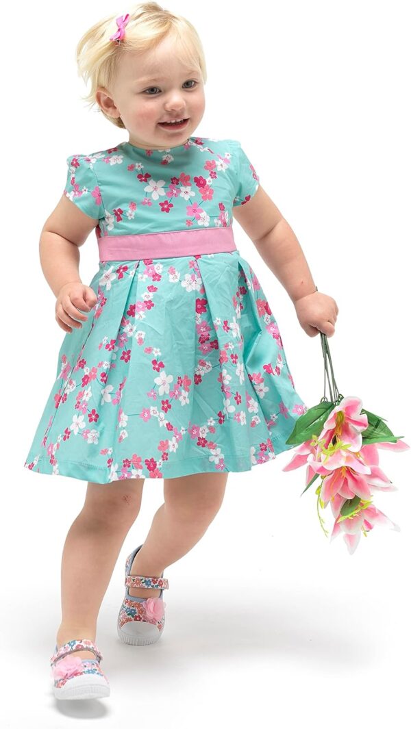 Little Girls Party Dress – Pretty Princess 100% Cotton Dress, Short Sleeved for Toddler 6 Months to 4 Years - by The Little Dress Co - Image 4