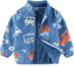 Toddler Kids Polar Fleece Jacket, Thickened Full-Zip Long Sleeve Warm Coats Outwear for Baby Boys Girls Autumn Spring Winter