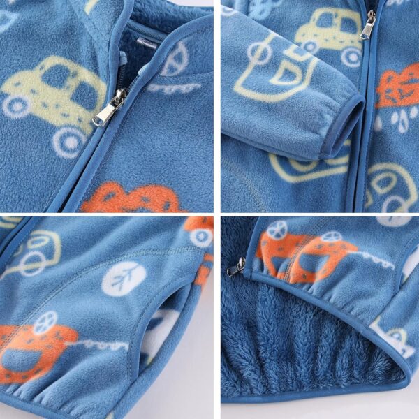 Toddler Kids Polar Fleece Jacket, Thickened Full-Zip Long Sleeve Warm Coats Outwear for Baby Boys Girls Autumn Spring Winter - Image 7