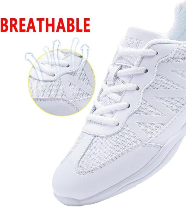 Womens Cheerleading Shoes Girls Cheer Shoes White Cheerleading Sneaker School Yoga Gymnastics Training Shoes - Image 5