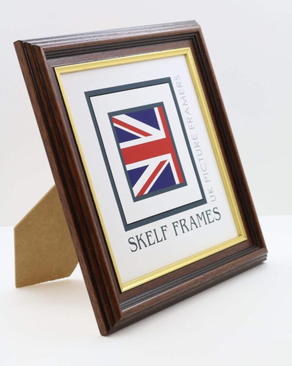 Skelf Frames 7 x 7 Inches Square Picture Photo Frame in 35mm Dark Wood with Gold Inlay with Glass Hand made in Yorkshire (Multiple Sizes) - Image 3