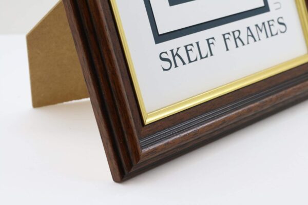 Skelf Frames 7 x 7 Inches Square Picture Photo Frame in 35mm Dark Wood with Gold Inlay with Glass Hand made in Yorkshire (Multiple Sizes) - Image 4