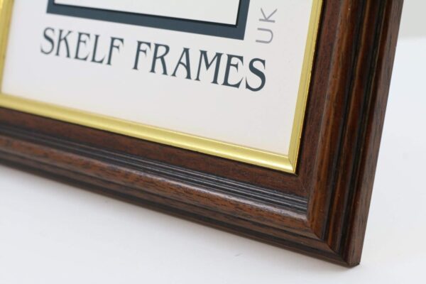 Skelf Frames 7 x 7 Inches Square Picture Photo Frame in 35mm Dark Wood with Gold Inlay with Glass Hand made in Yorkshire (Multiple Sizes) - Image 5