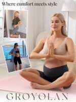 Women’s Maternity Shorts Over The Belly Pregnancy Biker Shorts Crossover High Waisted Over Bump Short Pants for Yoga Workout - Image 7