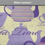 Ambesonne Tea Party Chair Seating Cushion Set of 2, Striped Teapots Cups Silhouettes Classical Calligraphy Pattern, Anti-Slip Seat Padding for Kitchen & Patio, 16"x16", Pale Yellow Lavender - Image 6