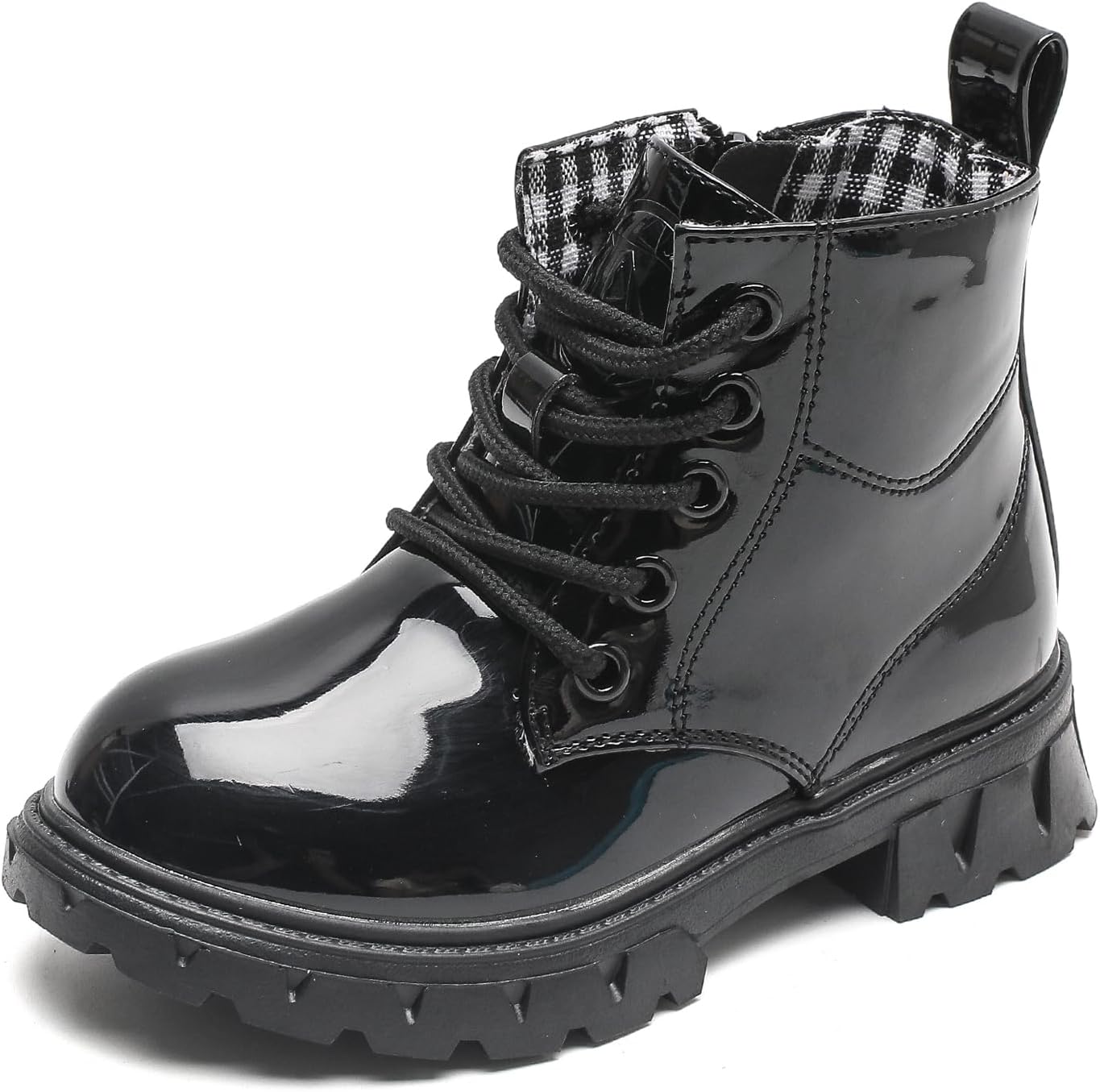 1743261149_71XJTh-zYlL._AC_SL1500_.jpg WUIWUIYU Girls' Boys' Kids' Waterproof Lace Up & Side Zipper Short Ankle Boots - Image 1