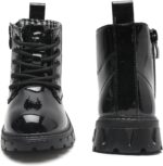 WUIWUIYU Girls' Boys' Kids' Waterproof Lace Up & Side Zipper Short Ankle Boots - Image 4