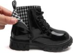 WUIWUIYU Girls' Boys' Kids' Waterproof Lace Up & Side Zipper Short Ankle Boots - Image 6