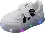 Toddler Boys Girls Light Up Shoes Little-Kids Flashing Soft Bottom Breathable Sport Shoes Children Luminous Trainer Light Shoes for Big Boys Light Up Sneakers for Toddler Girls White