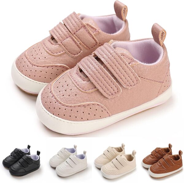 Spring and Autumn Children Baby Toddler Shoes Boys and Girls Flat Bottom Non Slip Lightweight Comfortable Double Hook Loop Solid Color Simple Kids Shoes Size 4 - Image 5