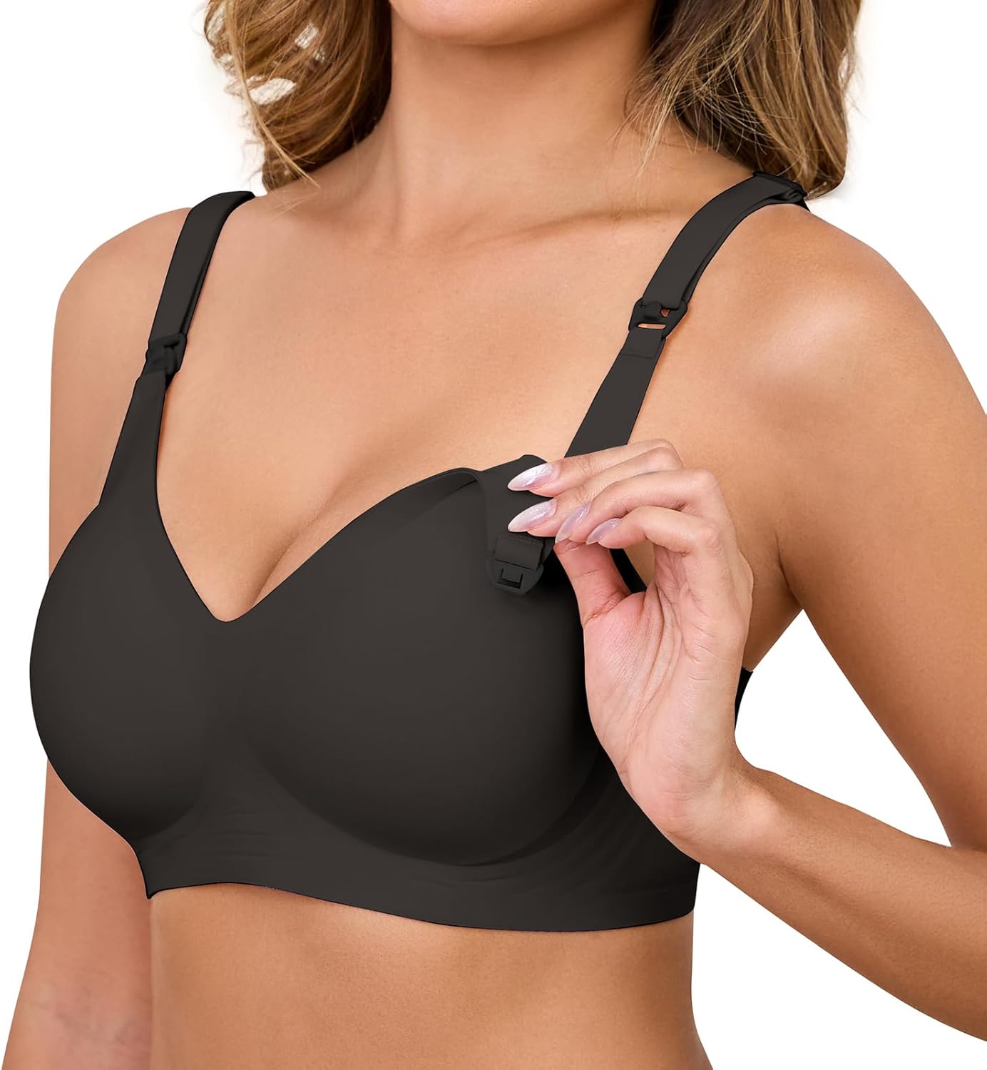 1743294102_719Xd8FRumL._AC_SL1500_.jpg CMTOP Nursing Bras for Women Seamless Breathing Maternity Bras Soft and Comfortable Women's Bralette Adjustable and Removable Strap Breastfeeding Bra Pregnancy Sleep Bralette - Image 1