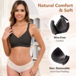 CMTOP Nursing Bras for Women Seamless Breathing Maternity Bras Soft and Comfortable Women's Bralette Adjustable and Removable Strap Breastfeeding Bra Pregnancy Sleep Bralette - Image 3