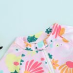 Beauace Baby Girls Swimsuit Rompers Zipper Short Sleeve Floral Print Bathing Suit Toddler Girls Swimwear Outfits - Image 4