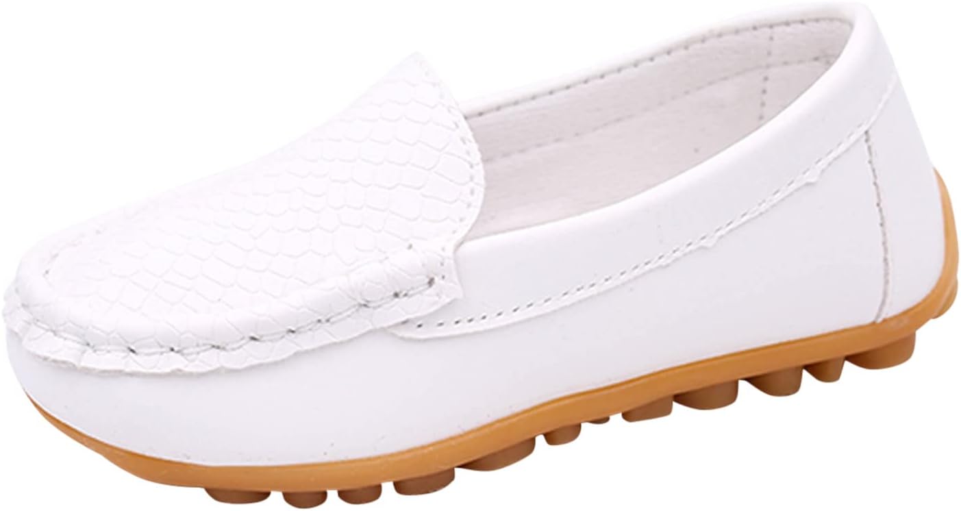 1743308384_5198m6sY77L._AC_SL1500_.jpg Baby Boy Trainers Toddler Girls Soft Slip On Loafers Dress Flat Shoes Boat Shoes Casual Shoes Trainers 34 Boys, White, 12.5 UK Child - Image 1