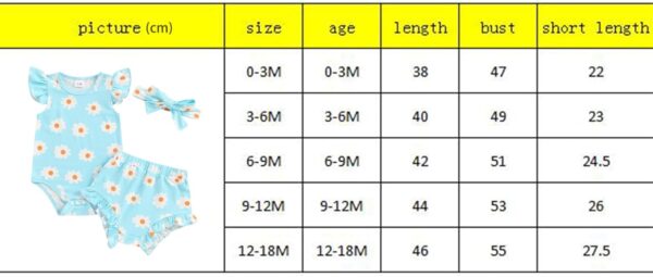 Newborn Baby Girl Clothes Floral Print Fly Sleeve Romper Ruffle Bloomer Shorts Headband Set 3Pcs Summer Outfits (B-Purple C, 3-6 Months) - Image 7
