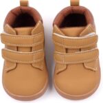 Unisex Baby Boys Girls High-Top Ankle Sneakers Soft Rubber Sole Infant Toddler Cowboy 𝗢xford First Walking Shoes Children's Toddler Shoes Anti Slip Light Comfortable Shoes Solid Leather Shoes - Image 2