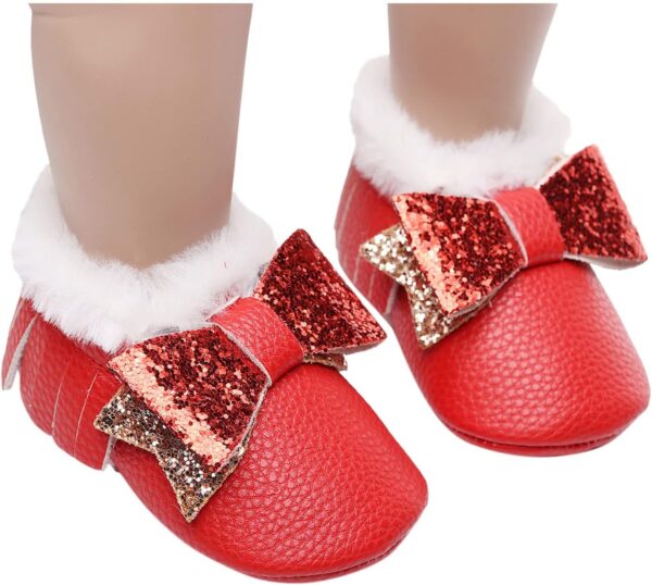 Baby Booties 12 18 Months Boy Baby Booties Boots Soft Baby Shoes Plush Boots Bowknot First Walkers Infant Girls Snow Cotton Warm Baby Shoes Baby Boy Boots 3 6 Months Boots for Girls Boots - Image 4