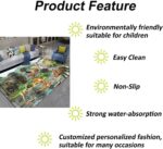 3D Dinosaur Carpet Forest River Large Living Room Rug Children's Play Area Floor Mat Flannel Soft Boys' Bedroom Rug Brown Green Dinosaur Nursery Rug Runner Mat Kitchen Rug (Colour 4,80x160 cm) - Image 4