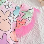 Momkonzz Girls Easter Dress Toddler Girl Bunny Floral Tulle Tutu Dresses Little Girl Short Sleeve Summer Sundress - Image 6